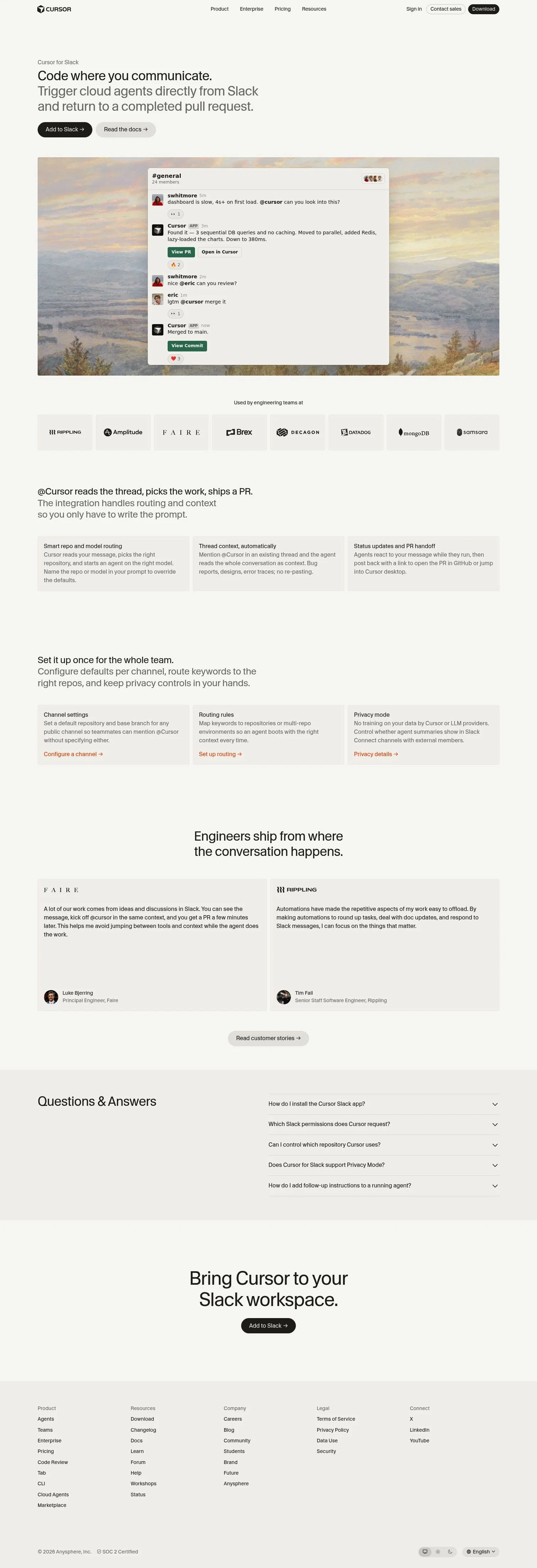 cursor.com/product/slack on desktop