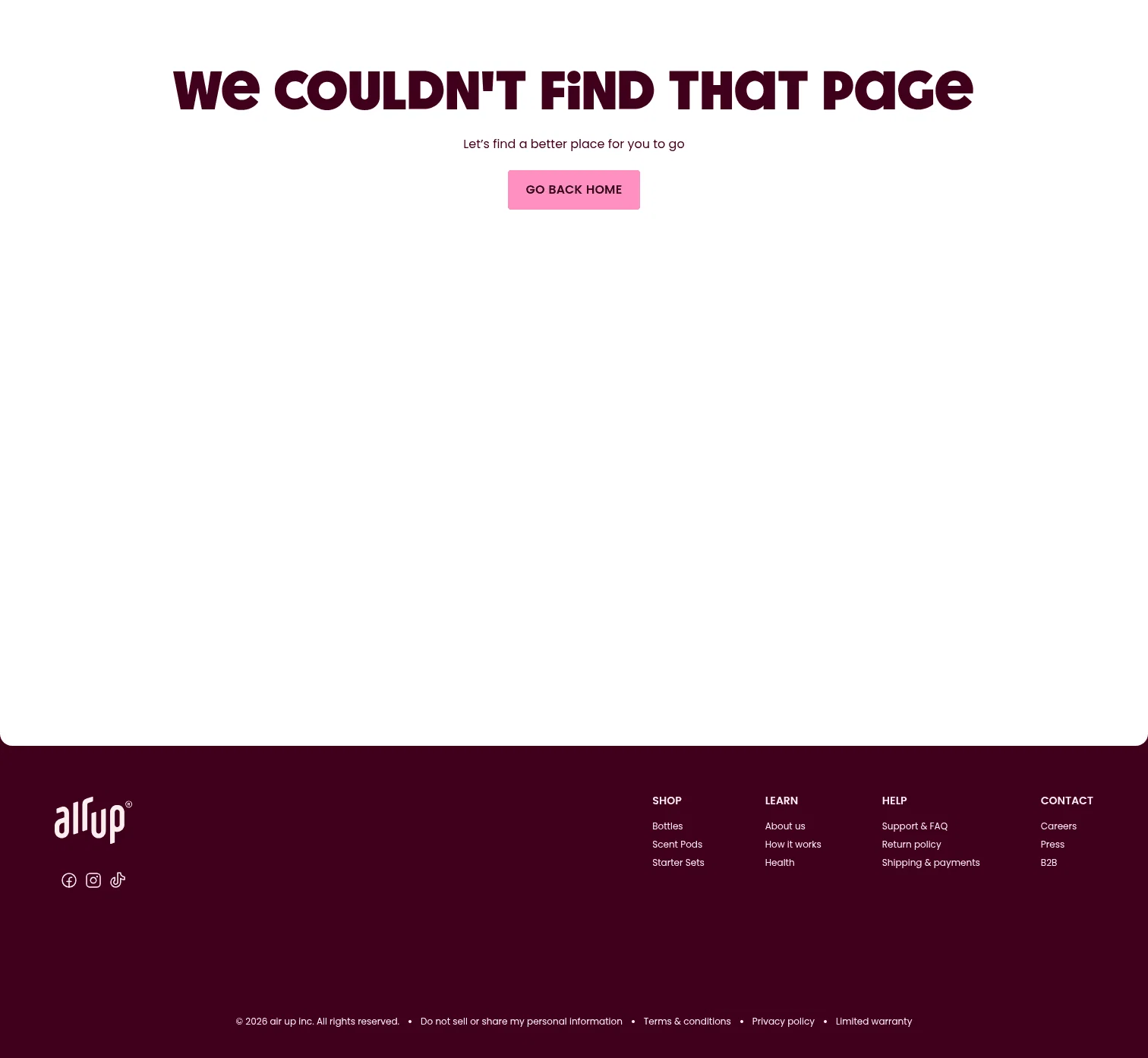 Air Up landing page