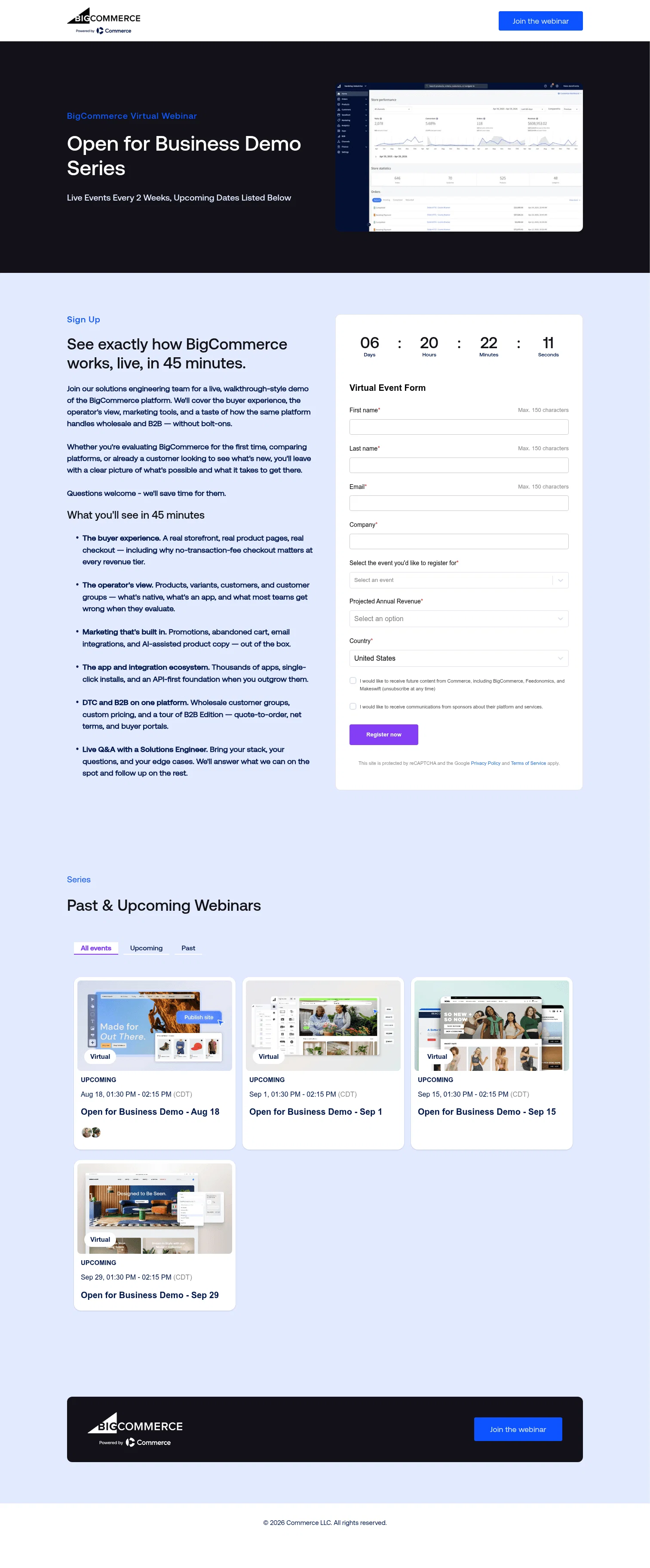 Bigcommerce landing page