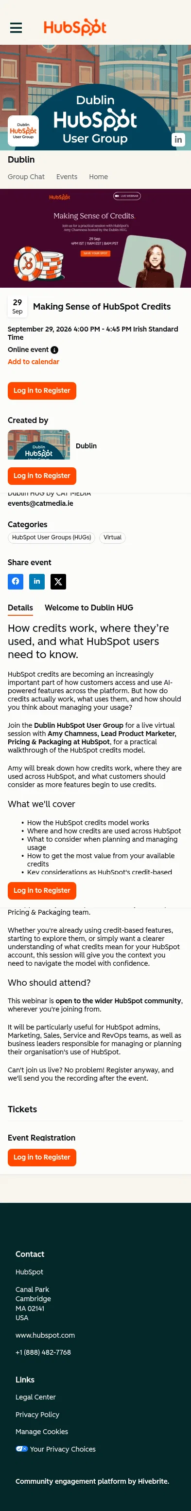 events.hubspot.com/topics/47870/events/291369 on mobile, full screenshot