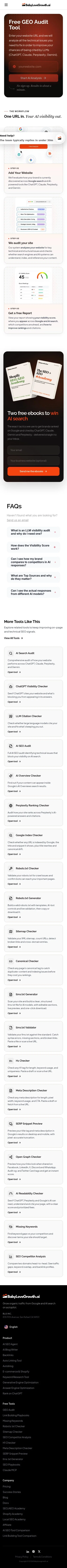 babylovegrowth.ai/en/free-tools/geo-audit on mobile