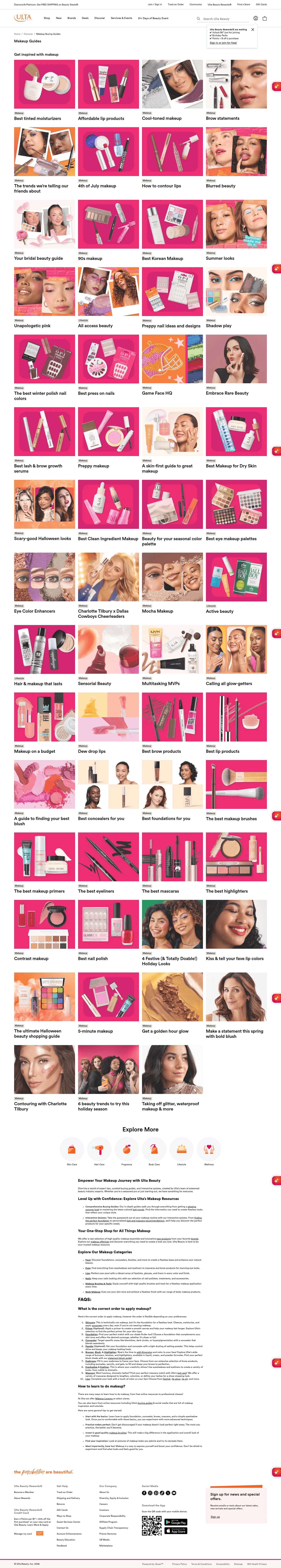 ulta.com/discover/makeup/supergirl-looks on desktop, full screenshot