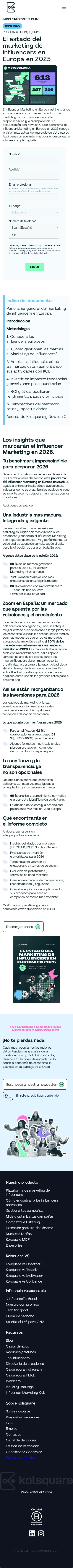 kolsquare.com/es/informes-y-guias/el-estado-del-marketing-de-influencers-en-europa-en-2025 on mobile