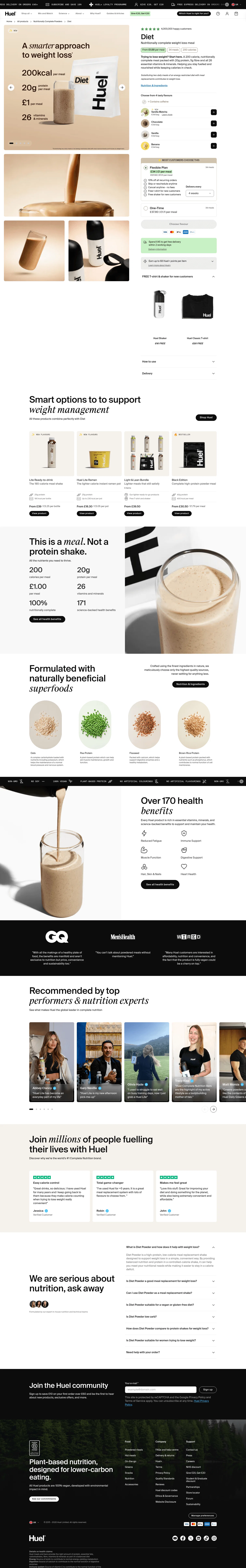 Huel landing page