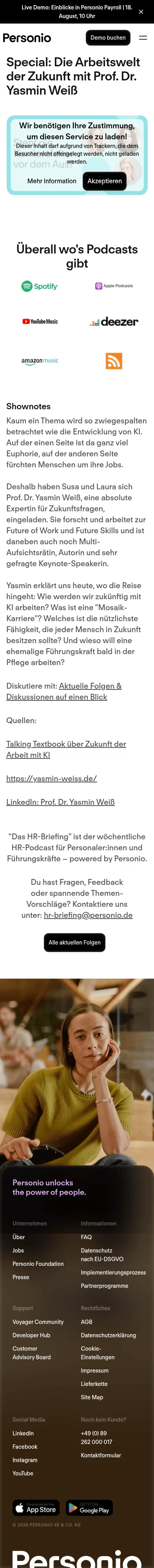 personio.de/hr-briefing/folge-110 on mobile, full screenshot