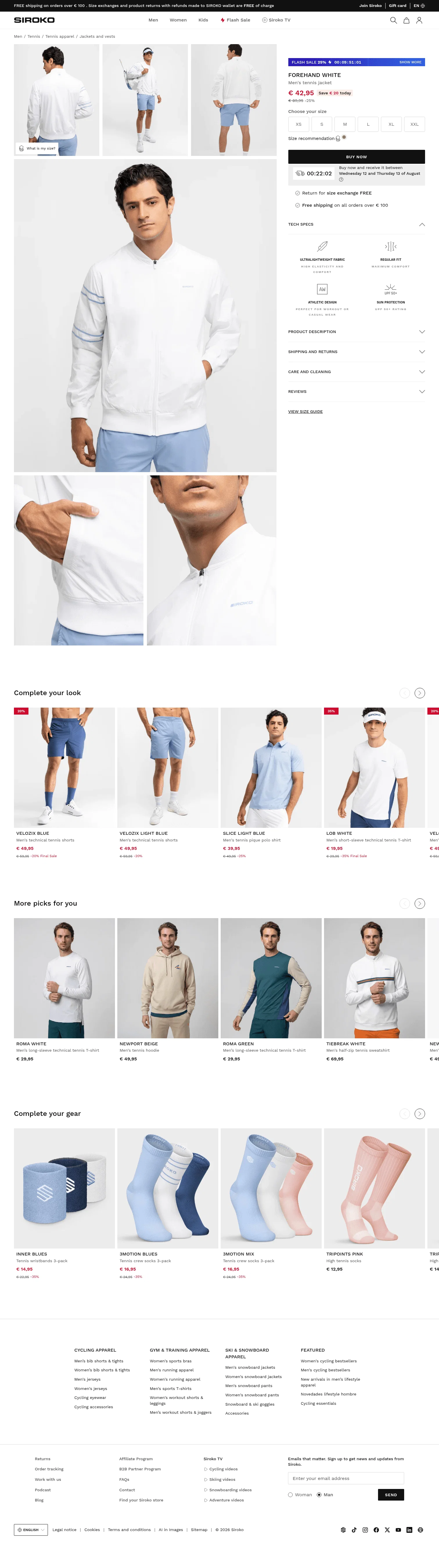 siroko.com/p/forehand-white-tennis-jacket-men on desktop