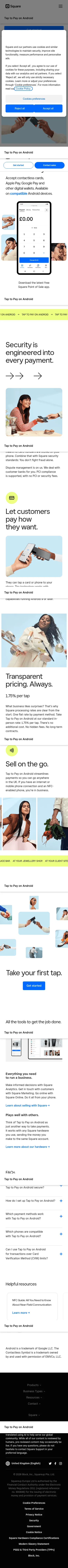 squareup.com/gb/en/payments/tap-to-pay-android on mobile, full screenshot