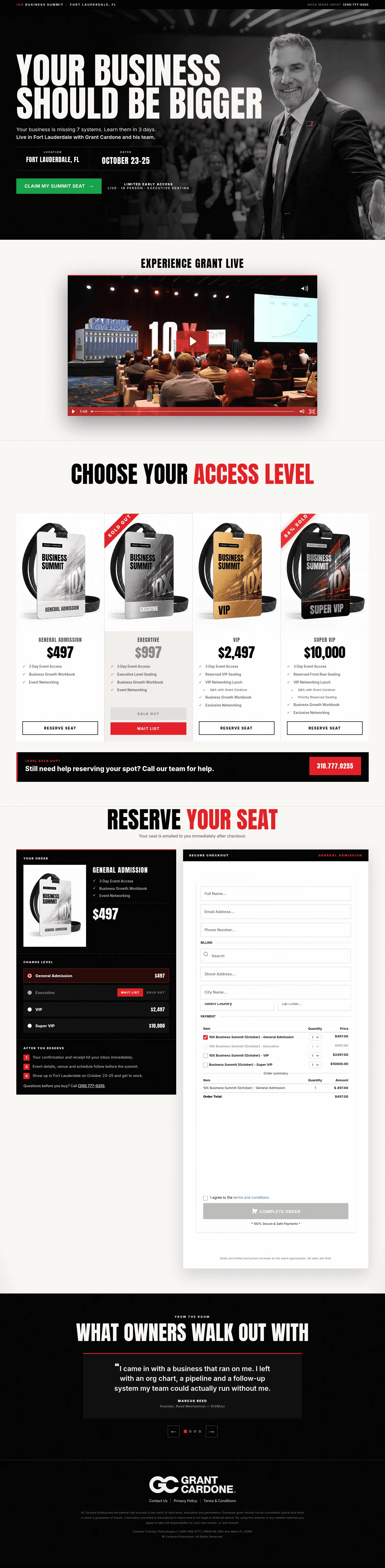 Grant Cardone landing page