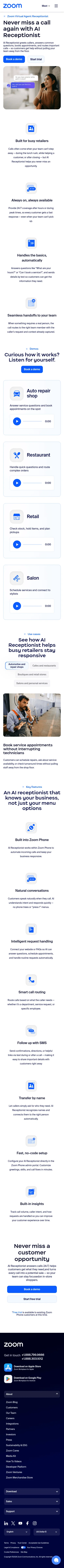 zoom.com/en/small-business/retail/receptionist on mobile