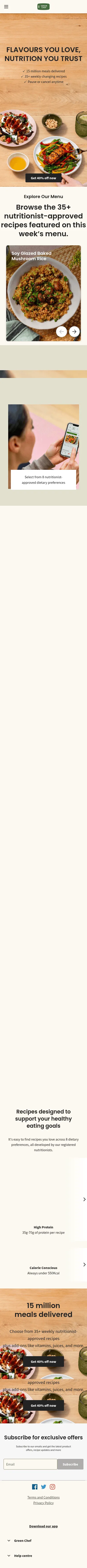 greenchef.co.uk on mobile, full screenshot