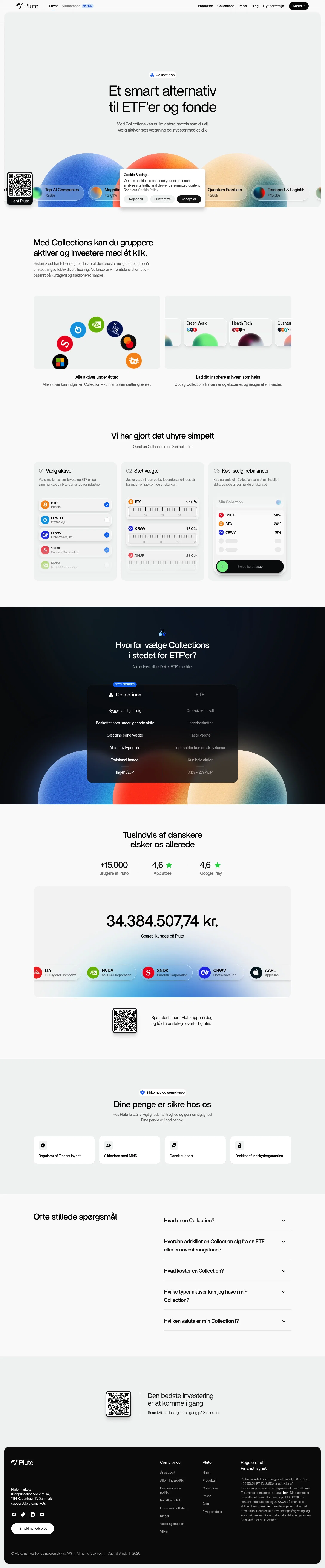pluto.markets/collections on desktop
