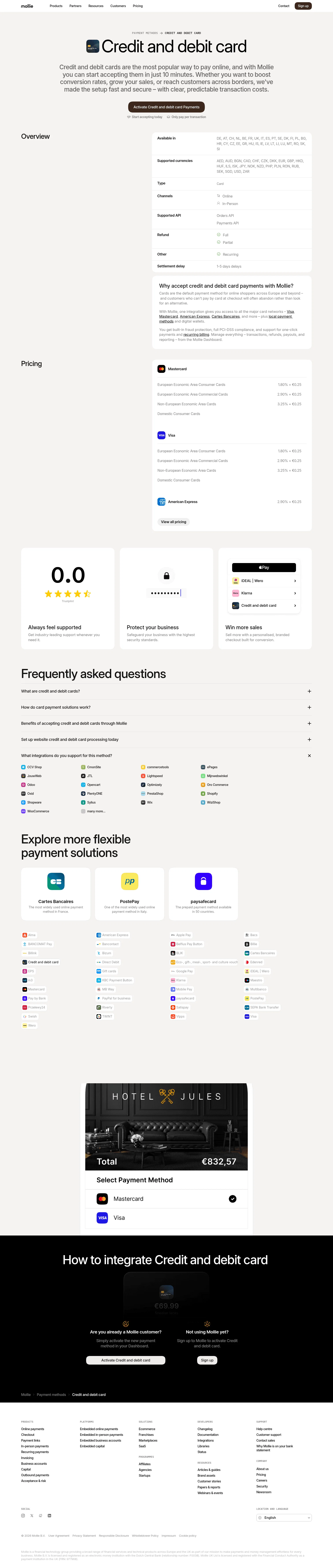 Mollie Payments landing page