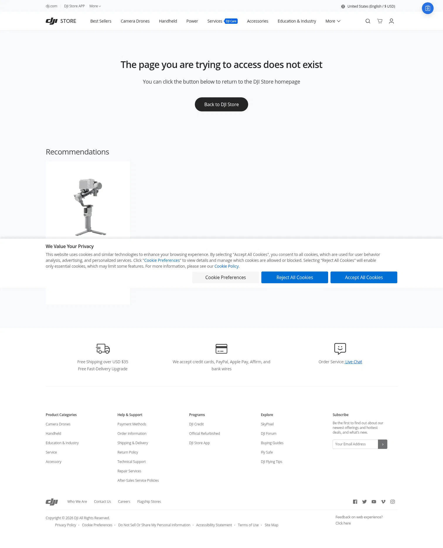 store.dji.com/event/osmo-360-2-campaign on desktop, full screenshot