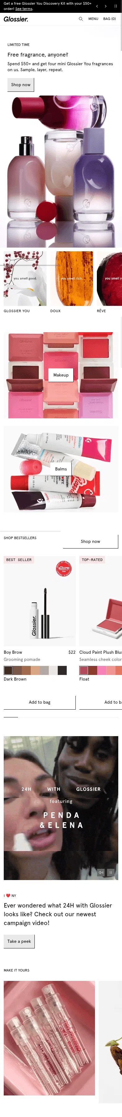 glossier.com/products/balm-dotcom-quintet on mobile