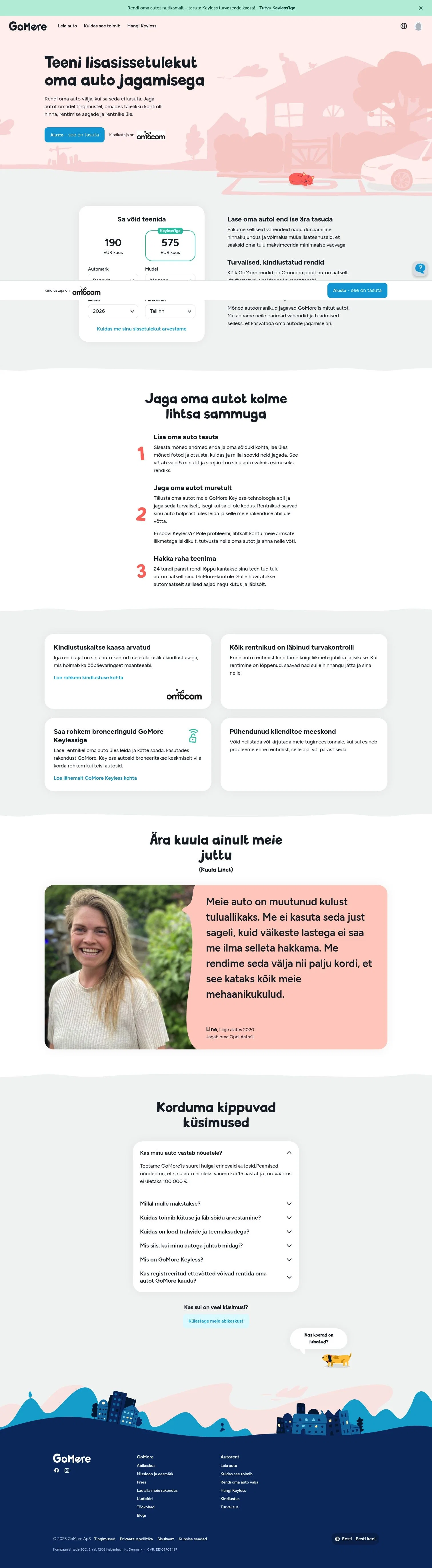 GoMore landing page