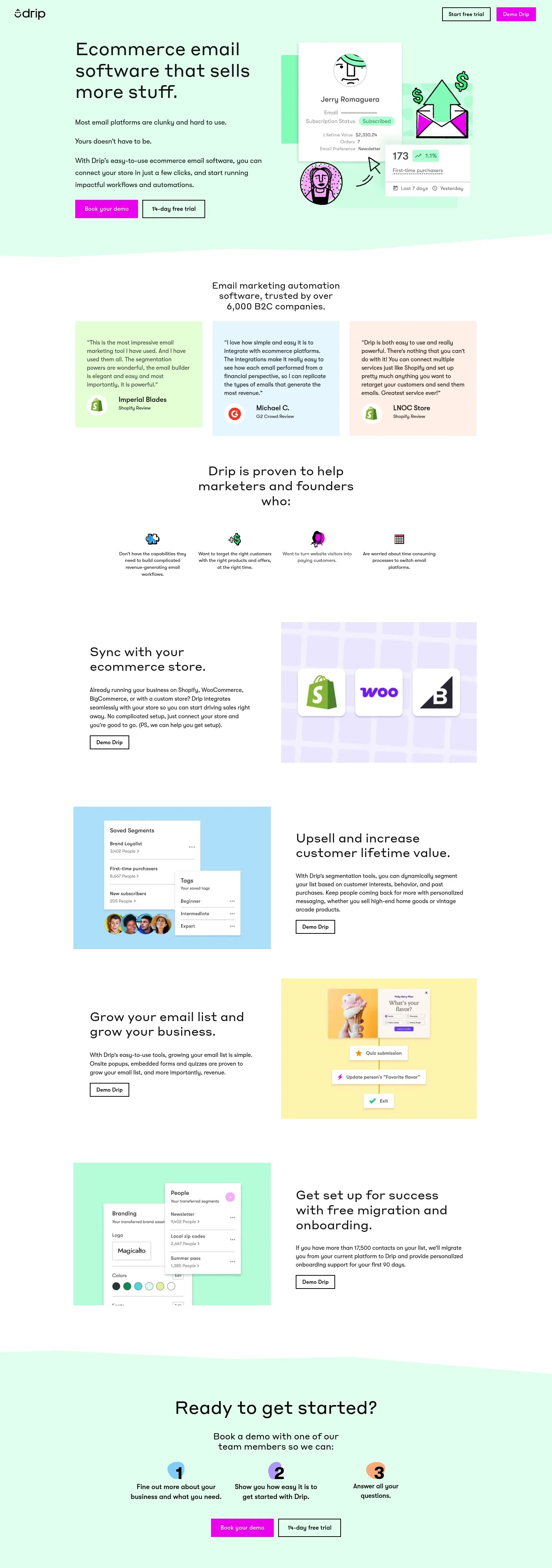 drip.com/ecommerce-email-software-ppc on desktop