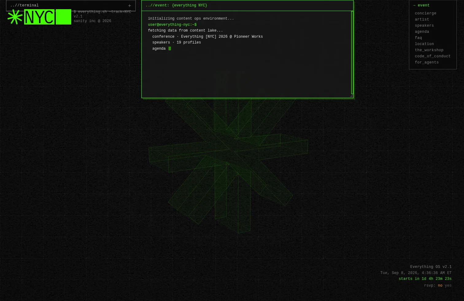 Sanity landing page