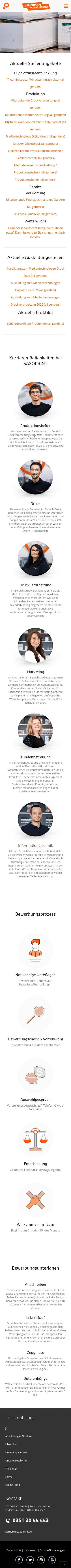saxojobs.de/jobs on mobile, full screenshot