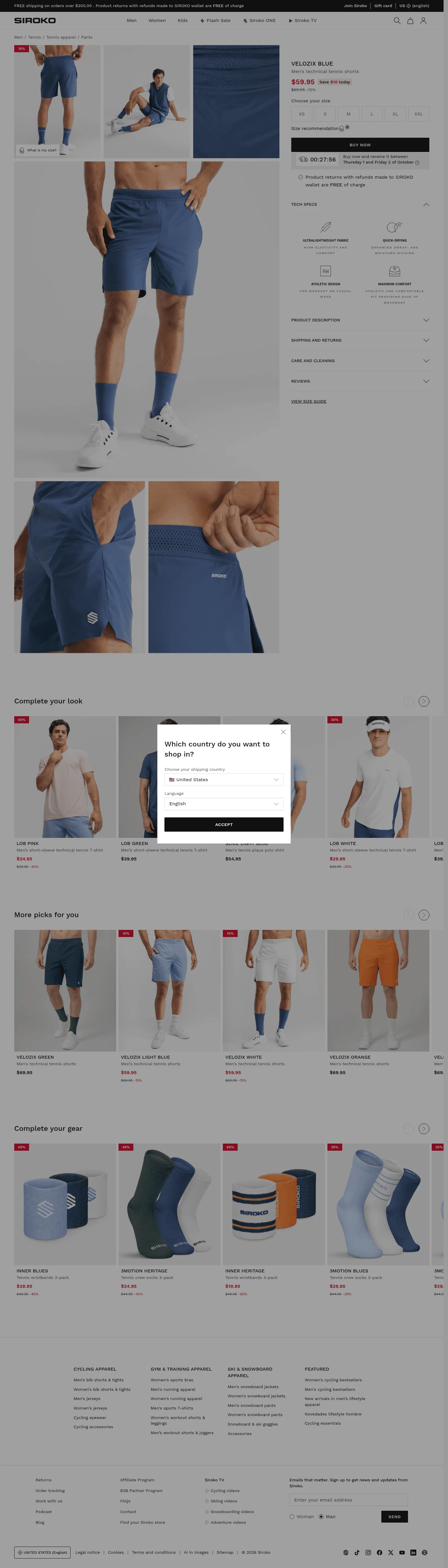 siroko.com/p/velozix-blue-technical-tennis-shorts-men on desktop