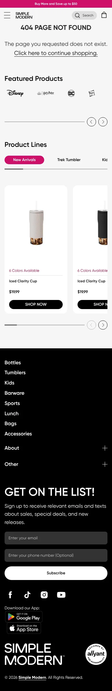 simplemodern.com/pages/stockyourschool on mobile, full screenshot
