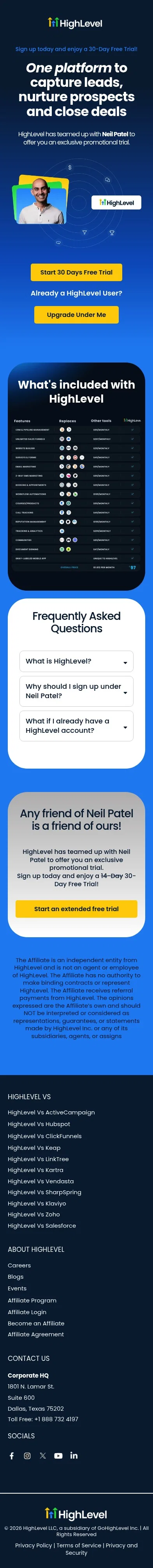 gohighlevel.com/neil-patel on mobile