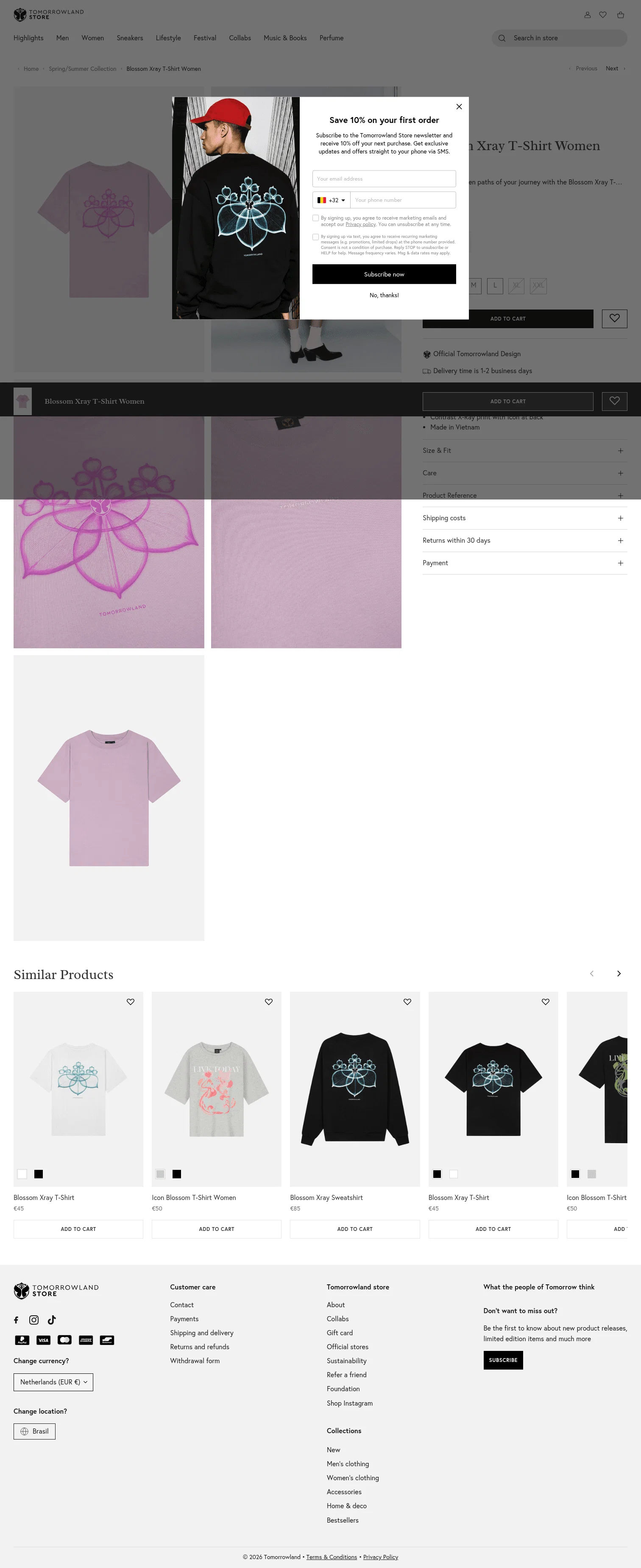 store.tomorrowland.com/en-nl/collections/spring-summer-collection-2026/products/blossom-xray-t-shirt-women-pink on desktop