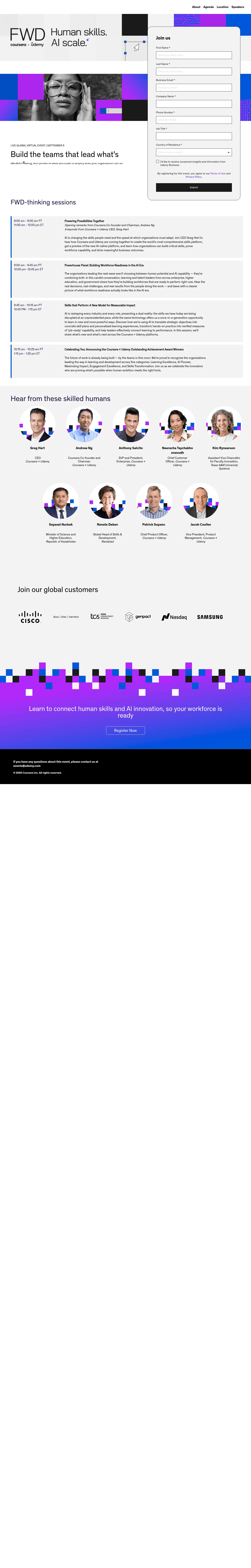 Udemy landing page