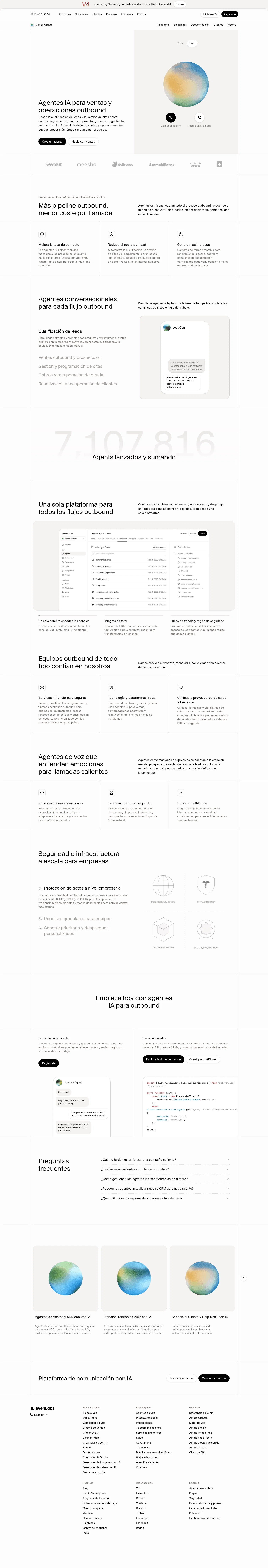 elevenlabs.io/es/outbound-agents on desktop
