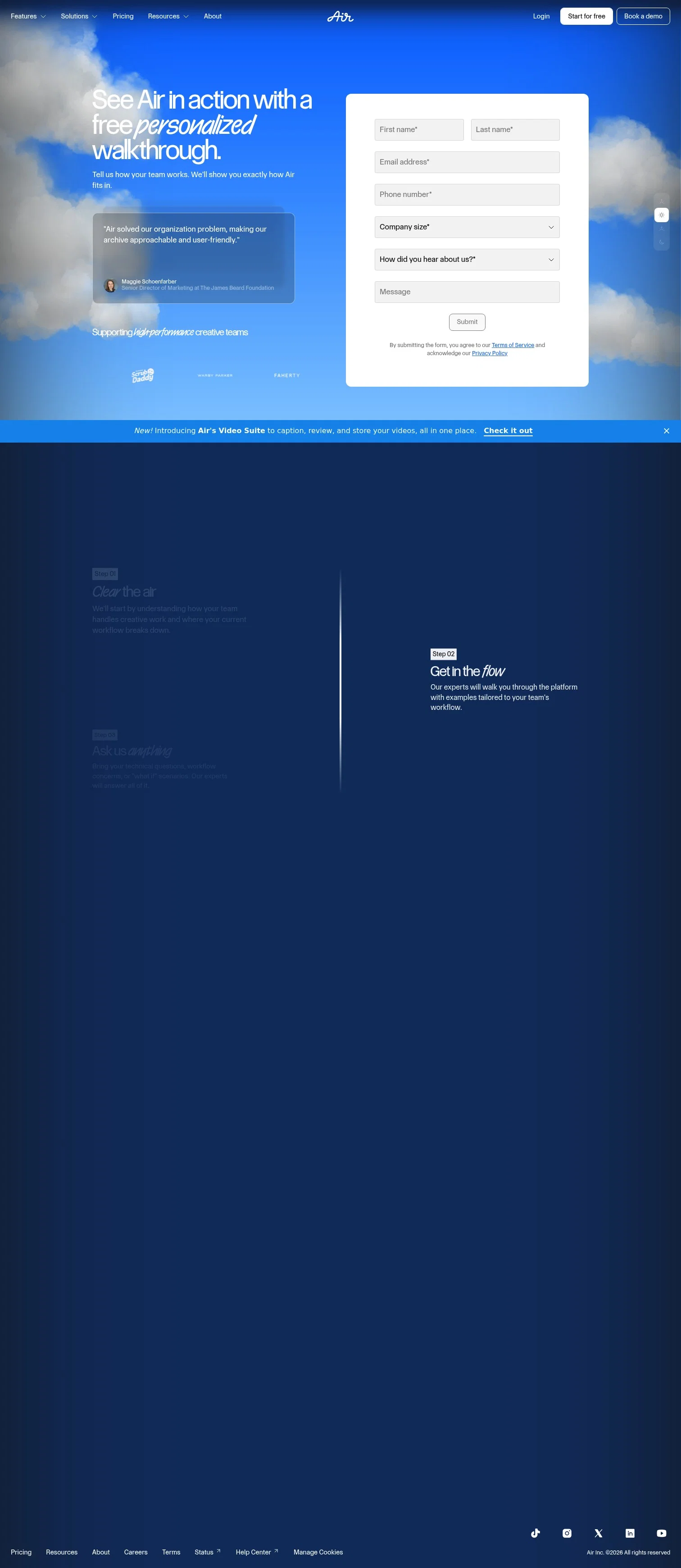 Air-inc landing page