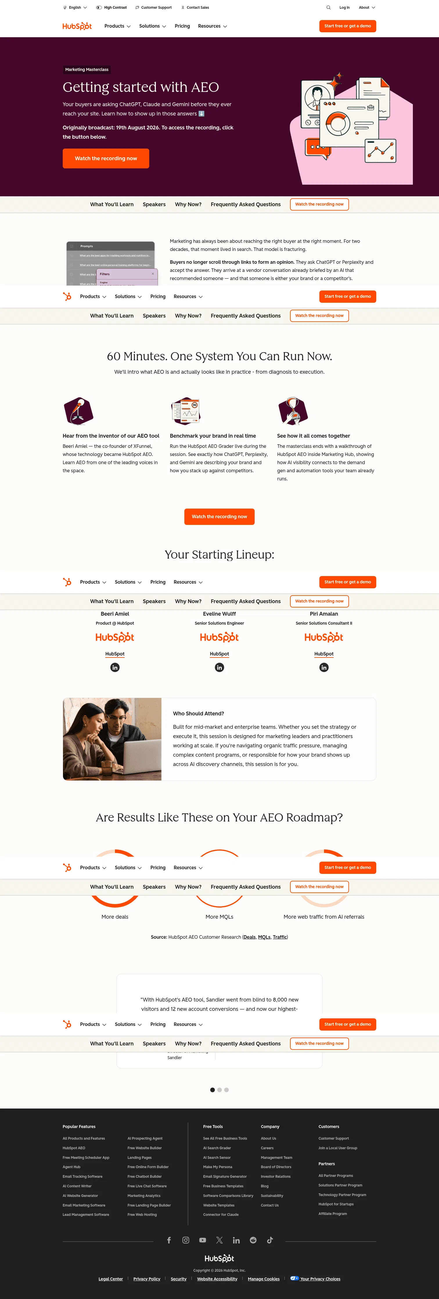 offers.hubspot.com/getting-started-with-aeo-a-masterclass-for-marketers on desktop, full screenshot