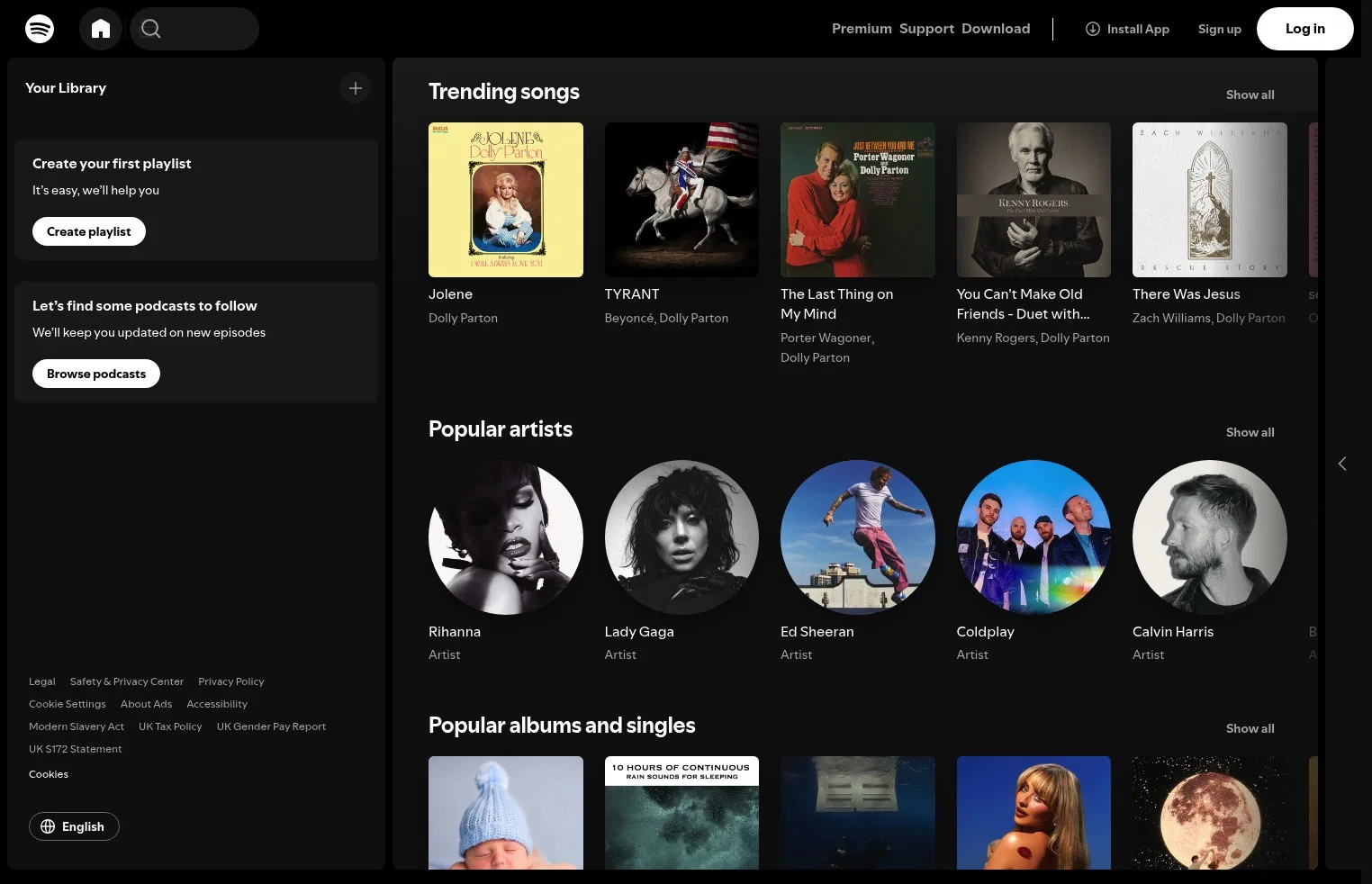 open.spotify.com on desktop