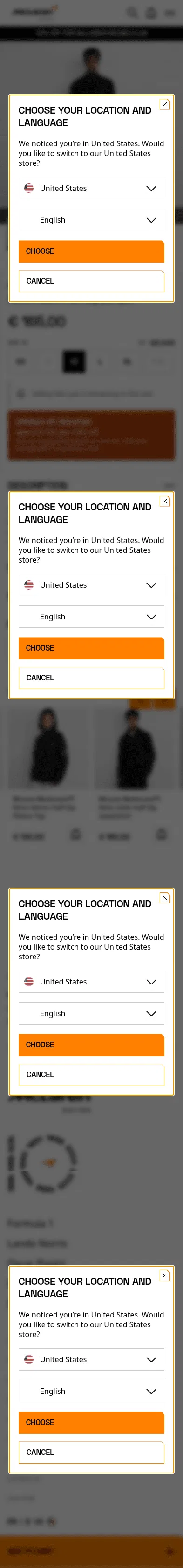 store.mclaren.com/en/mclaren-mastercard-f1-reiss-hatch-half-zip-jumper/701244677001804.html on mobile, full screenshot