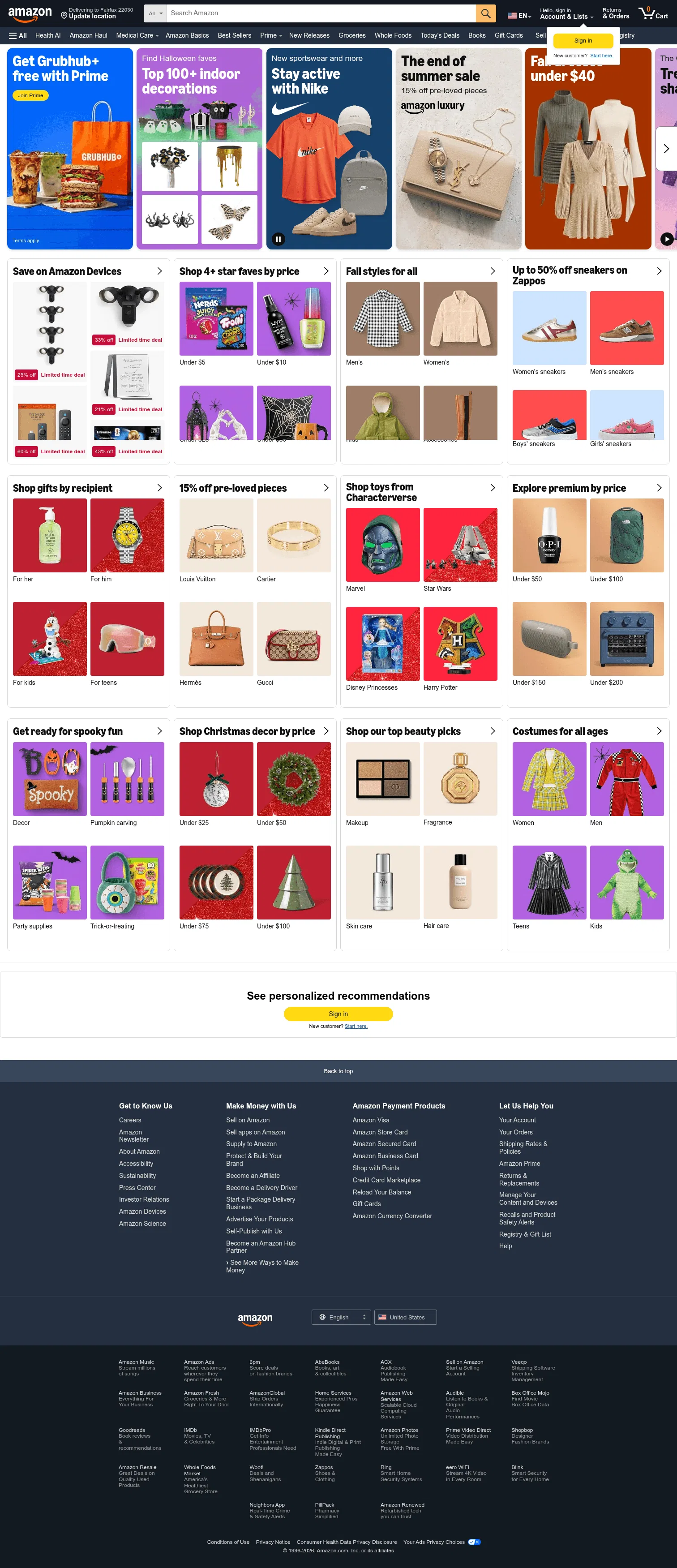 amazon.com/s on desktop, full screenshot