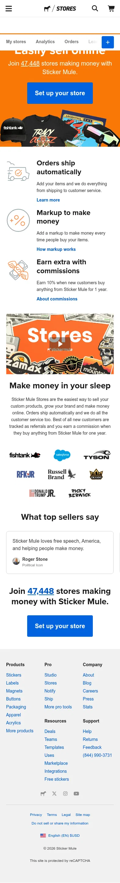 stickermule.com/sell on mobile, full screenshot