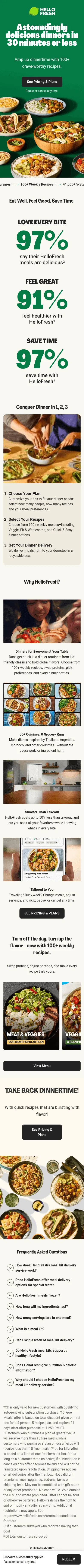hellofresh.com/pages/meal-kit-delivery on mobile, full screenshot