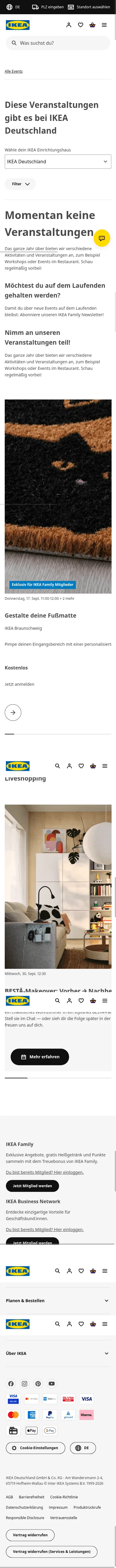 ikea.com/de/de/stores/events/ikea-deutschland on mobile, full screenshot