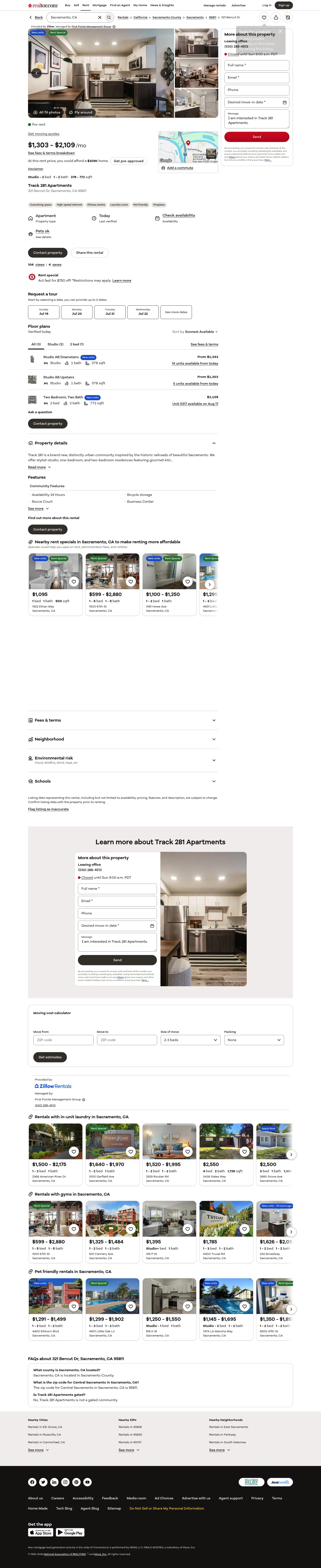 realtor.com/rentals/details/321-Bercut-Dr_Sacramento_CA_95811_M94347-94906 on desktop, full screenshot