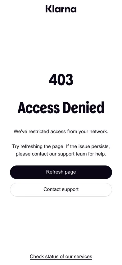 l.klarna.com/22XC/influencer-handluggageonly on mobile, full screenshot