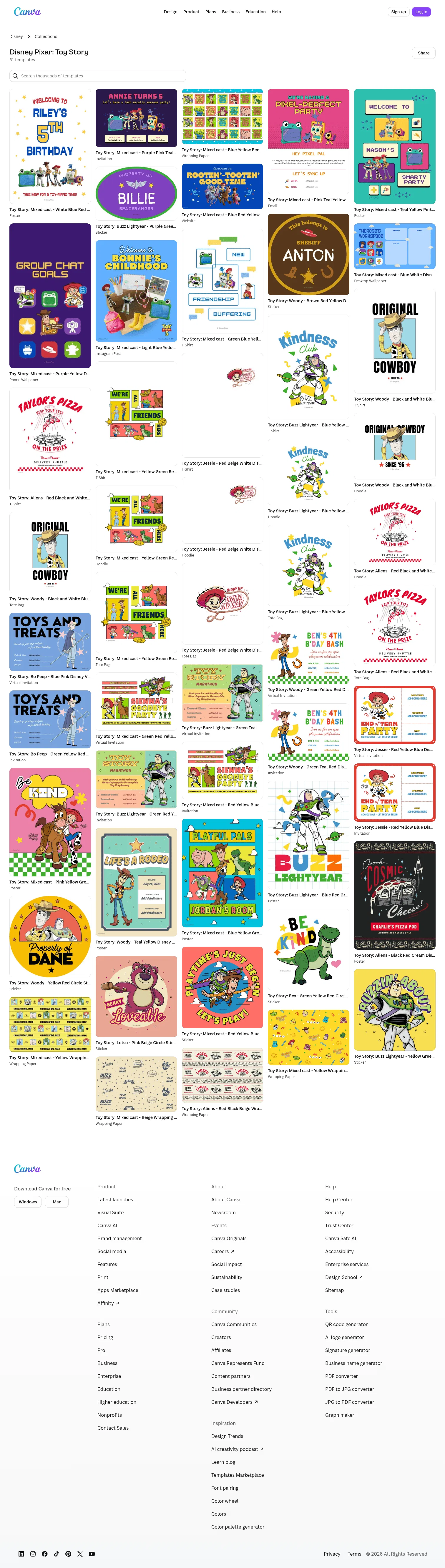 canva.com/p/disney/collections/AZ6QWEf1f1Nglp_g1B4D9w on desktop, full screenshot
