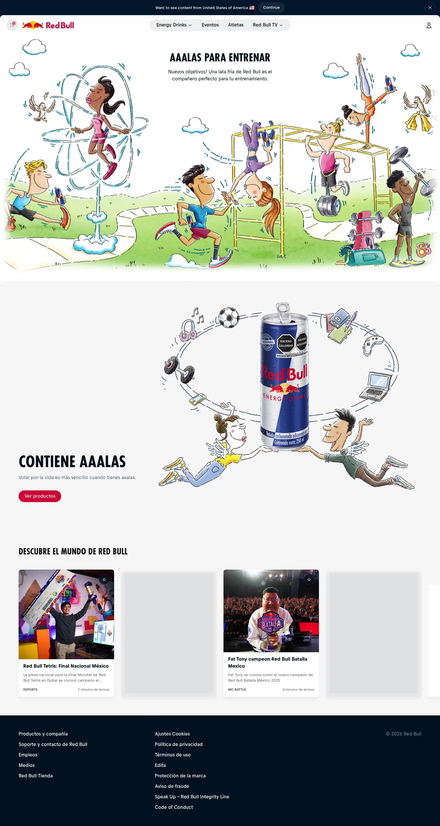 redbull.com/mx-es/cartoons on desktop, full screenshot