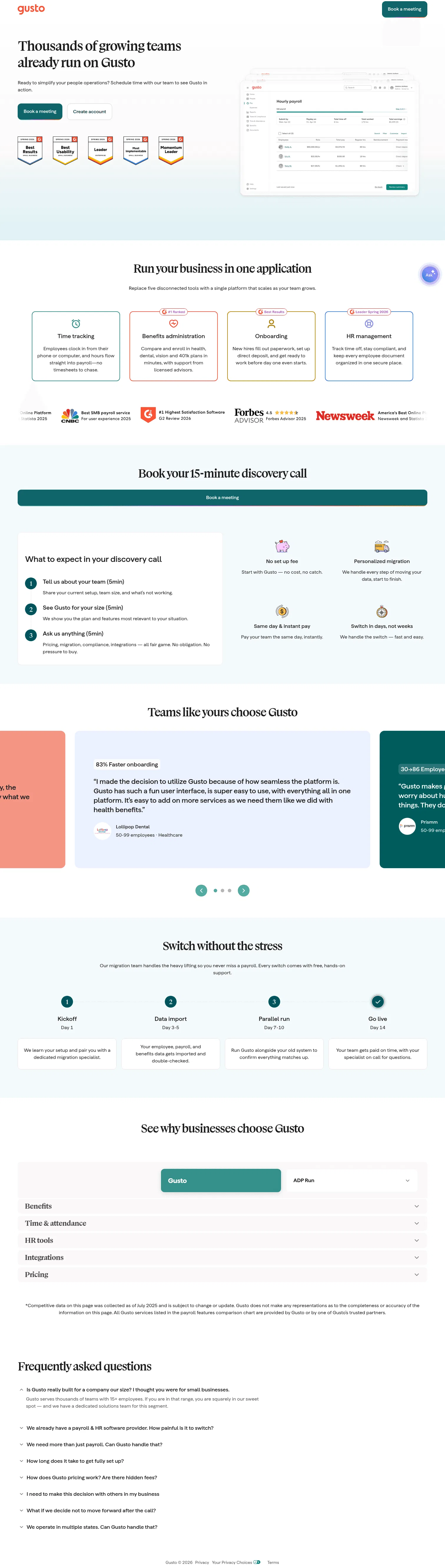 gusto.com/go/gusto-for-growing-teams on desktop, full screenshot