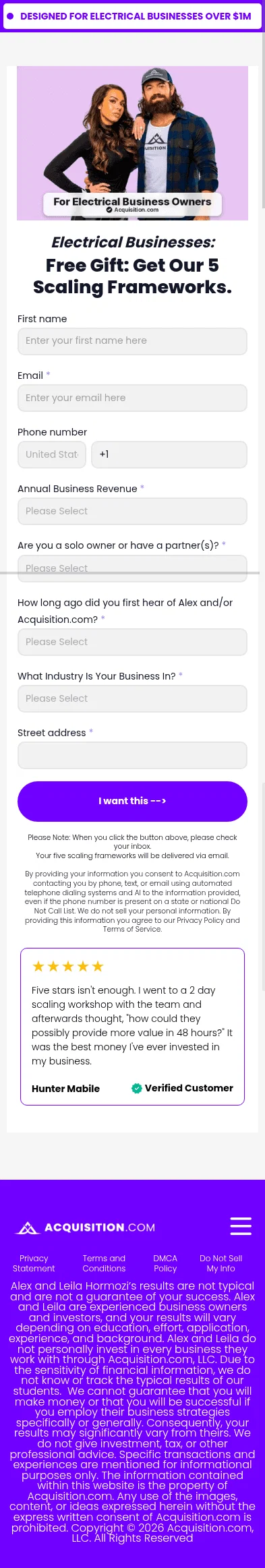 acquisition.com/opt-in-electrical on mobile