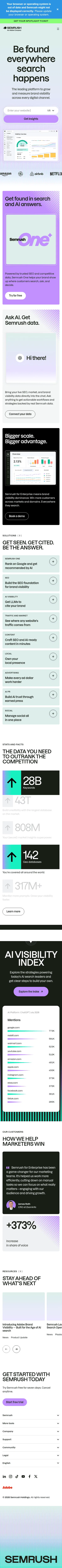 semrush.com on mobile, full screenshot