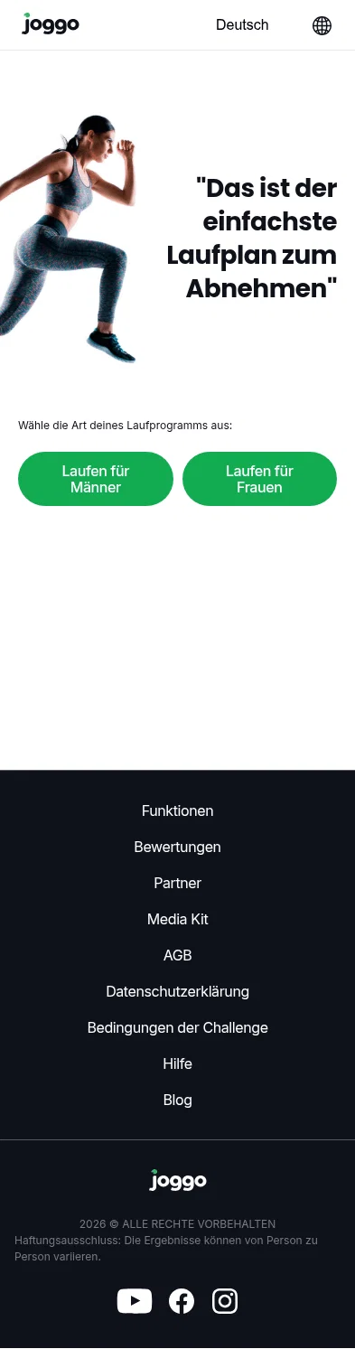 joggo.run/de-DE/home on mobile
