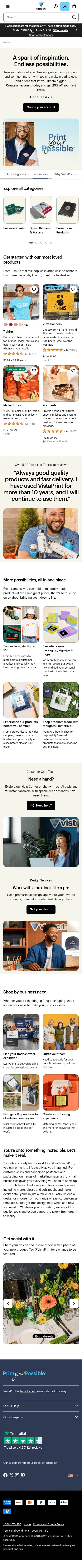 vistaprint.com/weprintthat on mobile, full screenshot