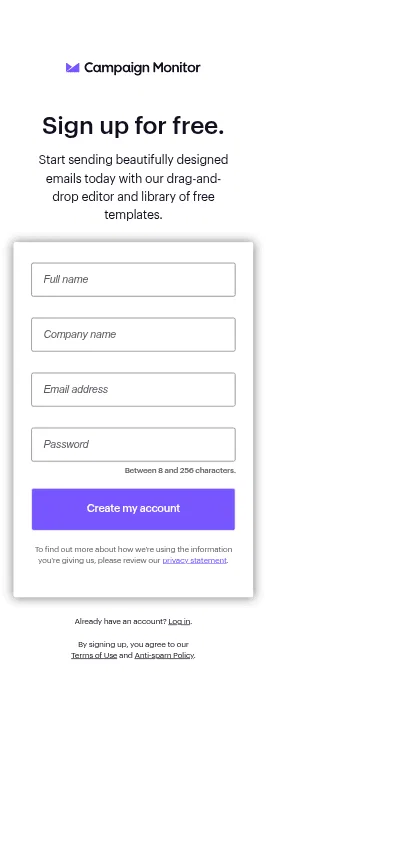campaignmonitor.com/signup on mobile