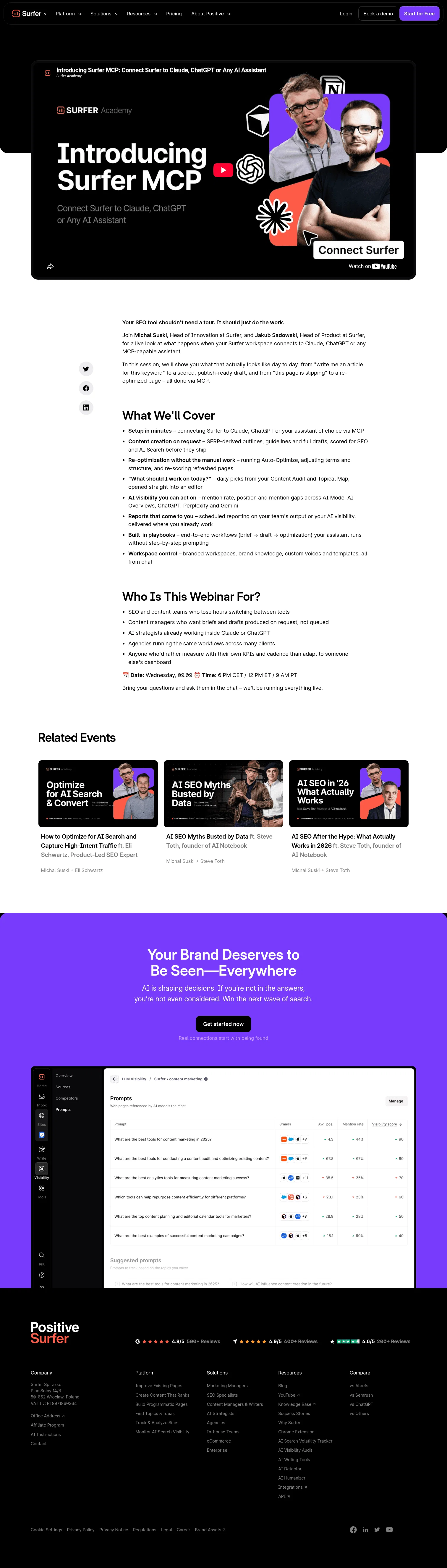 surferseo.com/events/introducing-surfer-mcp on desktop