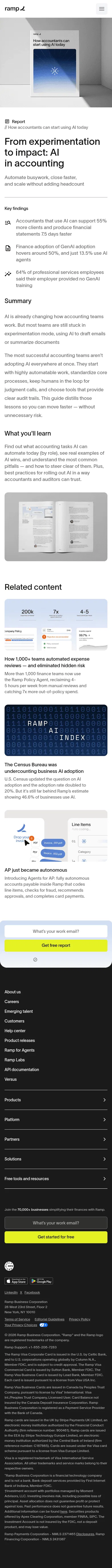 ramp.com/reports/how-accountants-can-use-ai on mobile, full screenshot