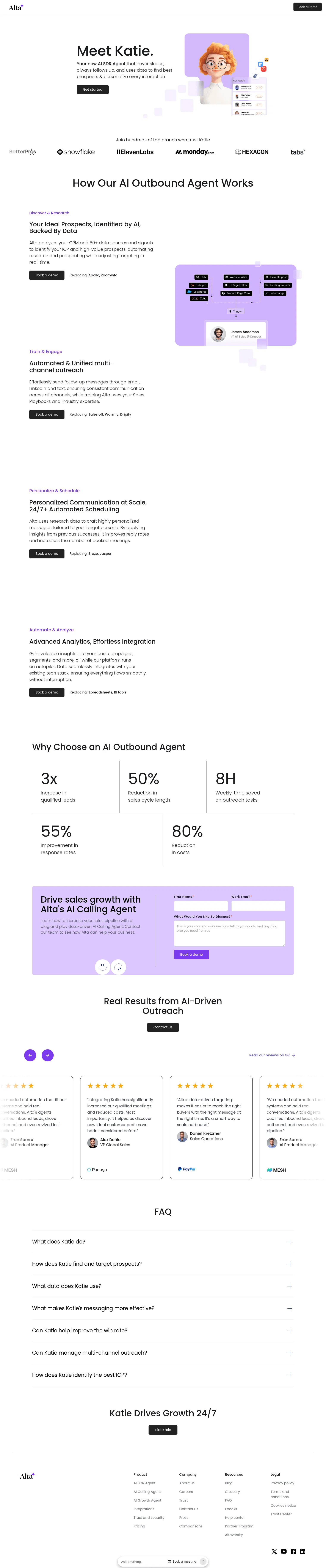 Alta landing page