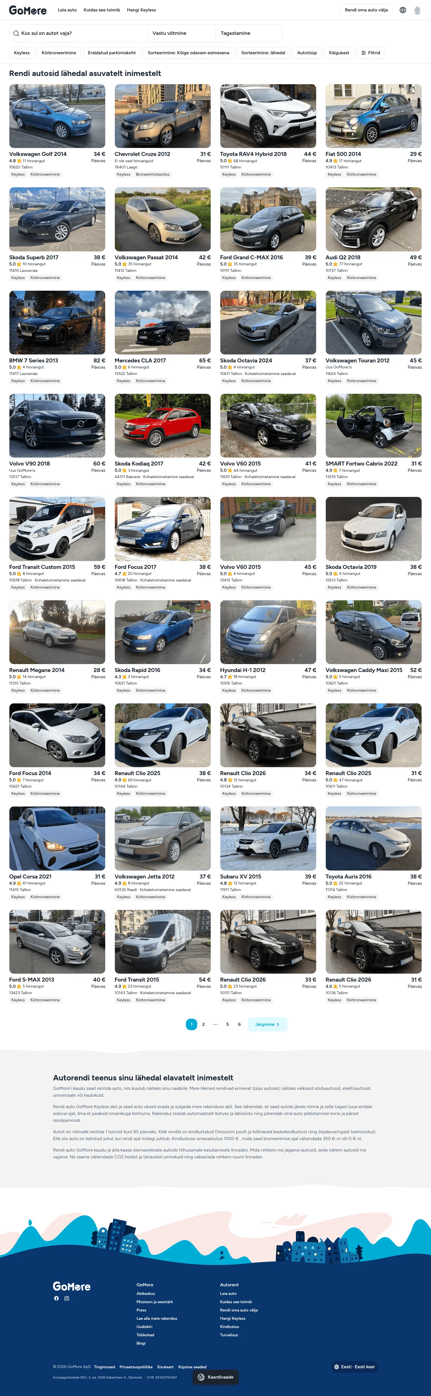 gomore.ee/autorent on desktop